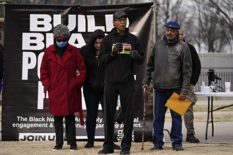 Speakers at the Tyre Nichols vigil, as photographed on Feb. 4, 2023. (Hustler Multimedia/Nikita Rohila)