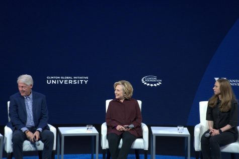 Bill Clinton, Hillary Clinton and Chelsea Clinton at CGI U, as photographed on March 4, 2023. (Hustler Multimedia/Tasfia Alam)