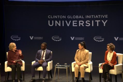 Hillary Clinton, Shadrack Osei Frimpong, Amanda Nguyen and Michelle Nunn at the Peace and Human Rights working session, as photographed on March 4, 2023. (Hustler Multimedia/Tasfia Alam)