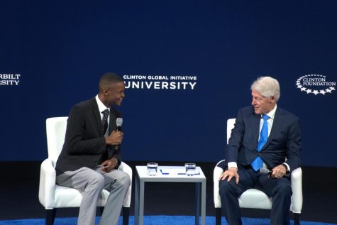Bill Clinton and Jayden Smith, the mayor of Earle, AR., as photographed on March 4, 2023. (Hustler Multimedia/Tasfia Alam)