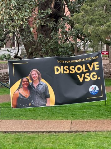 Sliman and Grubbs’ campaign flyer, which reads “Abolish VSG,” as photographed on March 27, 2023. (Photo courtesy of Sliman/Grubbs campaign)