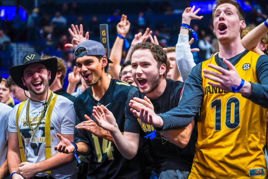 Fans cheer on the men’s basketball team at Bridgestone Arena, as photographed on March 9, 2023. (Hustler Multimedia/Nikita Rohila)