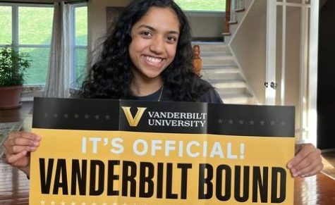 Shreya Ramalingam, a new member of the Class of 2027, after being admitted to Vanderbilt. (Photo courtesy of Shreya Ramalingam)