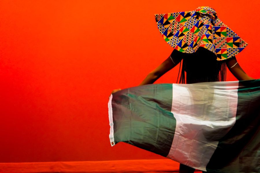 The Nigerian flag during the fashion show at the Harambee Cultural Showcase, captured on April 8, 2023. (Hustler Multimedia/Sean Onamade)