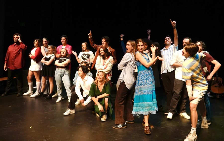 The Original Cast’s final pose after “I’m a Believer” at Rothschild Theatre, as photographed on March 31, 2023. (Hustler Multimedia/Chloe Pryor)
