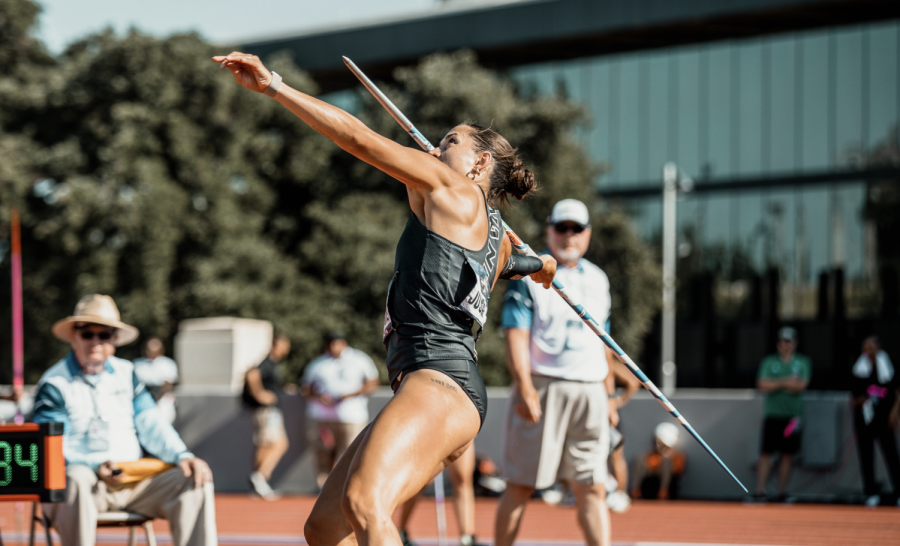 Beatrice Juskeviciute competes in the Heptathlon at the 2023 NCAA Championships in June (Vanderbilt Athletics). 