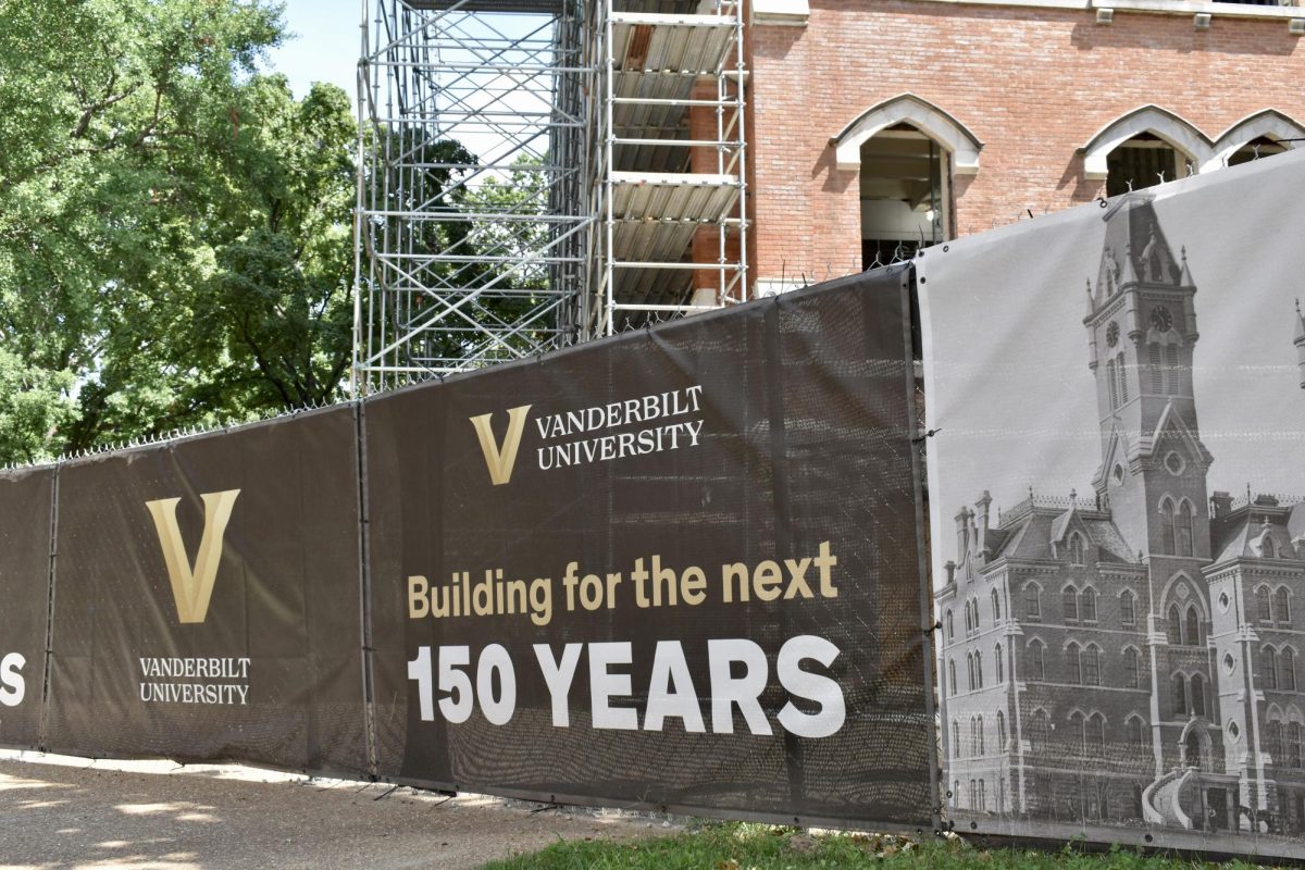 Construction at Kirkland Hall, as photographed on Sept. 20, 2022. (Hustler Multimedia/Amelia Simpson)
