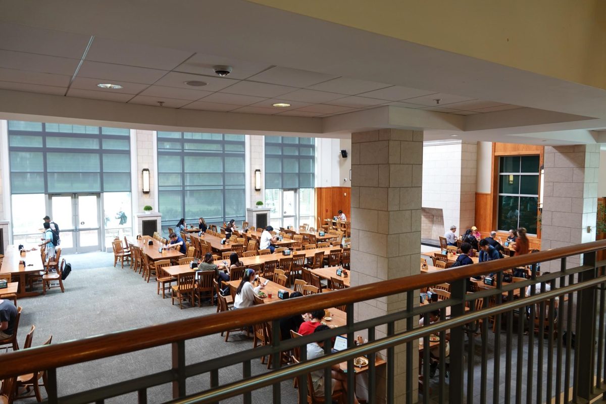 Students eat lunch at the Commons Dining Center, as photographed on Sept. 7, 2023. (Hustler Multimedia/Abby Hoelscher)