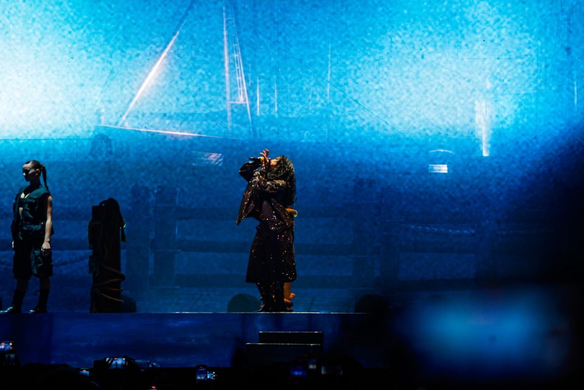 SZA dances at Bridgestone Arena, as photographed on Sept. 24, 2023. (Hustler Multimedia/Narenkumar Thirmiya)