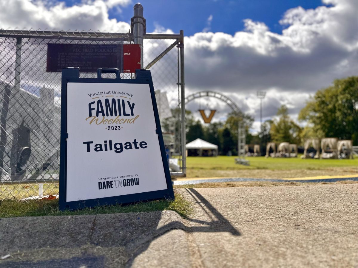 A sign indicating the entrance to the Family Weekend tailgate, captured on Oct. 14, 2023. (Hustler Multimedia/Royce Yang)
