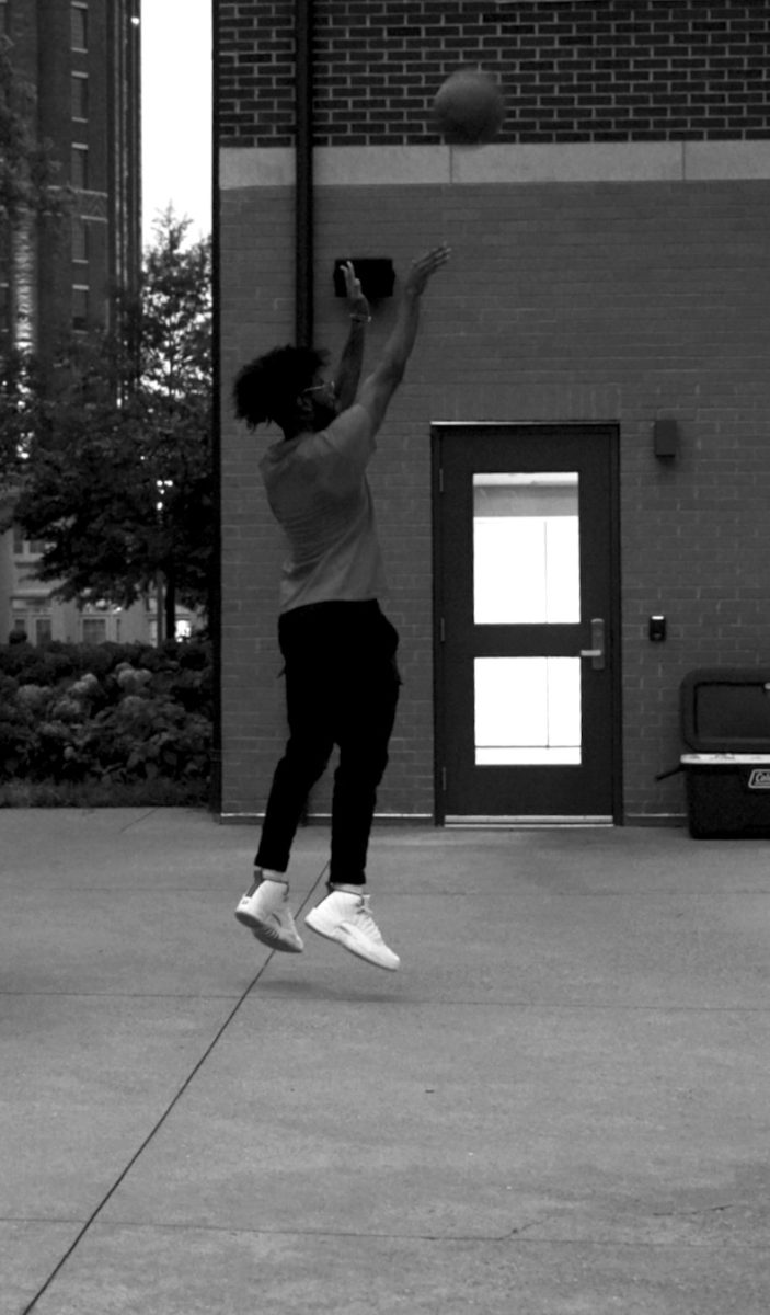 NPHC guest shoots for the basketball goal during a casual game, as captured on Oct. 13, 2023. (Hustler Multimedia/George Albu)