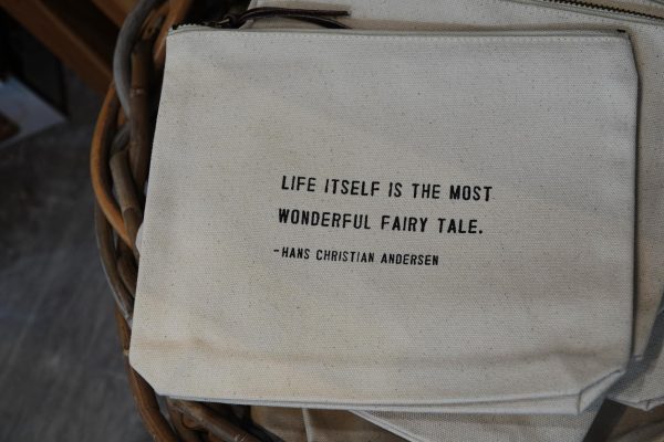 A quote from Hans Christian Andersen printed on a fabric bag, as photographed on Oct. 22, 2023. (Hustler Multimedia/Rachel Koh)