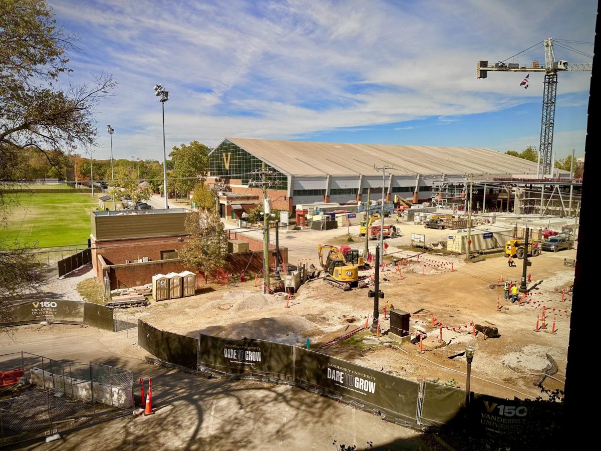 A partially comprehensive view of the constructional mayhem near the Recreation and Wellness Center, captured on Oct. 23, 2023. (Hustler Multimedia/Royce Yang)