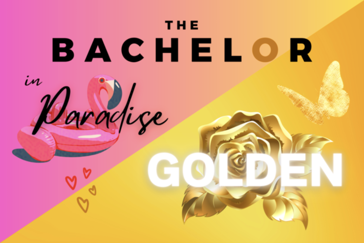 A graphic representing the season premiere of “Bachelor in Paradise” and the series premiere of “The Golden Bachelor” (Hustler Multimedia/Lexie Perez)