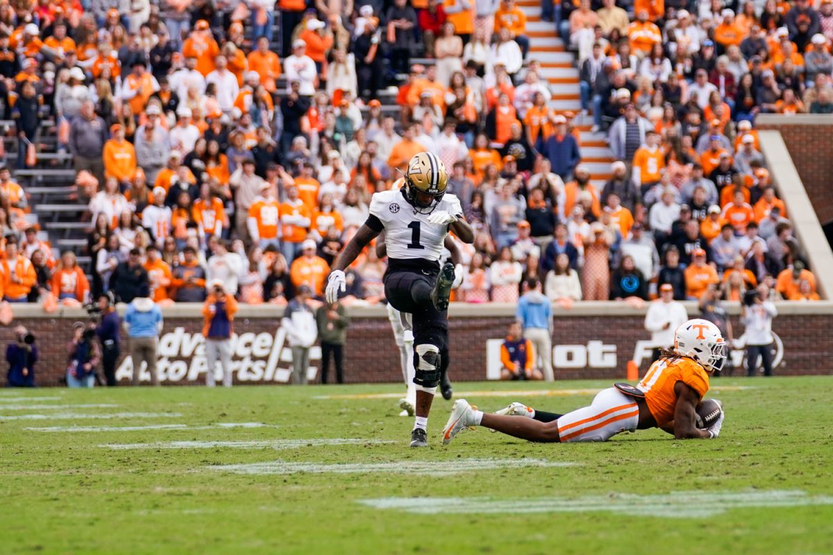 CJ Taylor on the field against Tennessee as photographed on Nov. 25, 2023. (Hustler Multimedia/Barrie Barto)