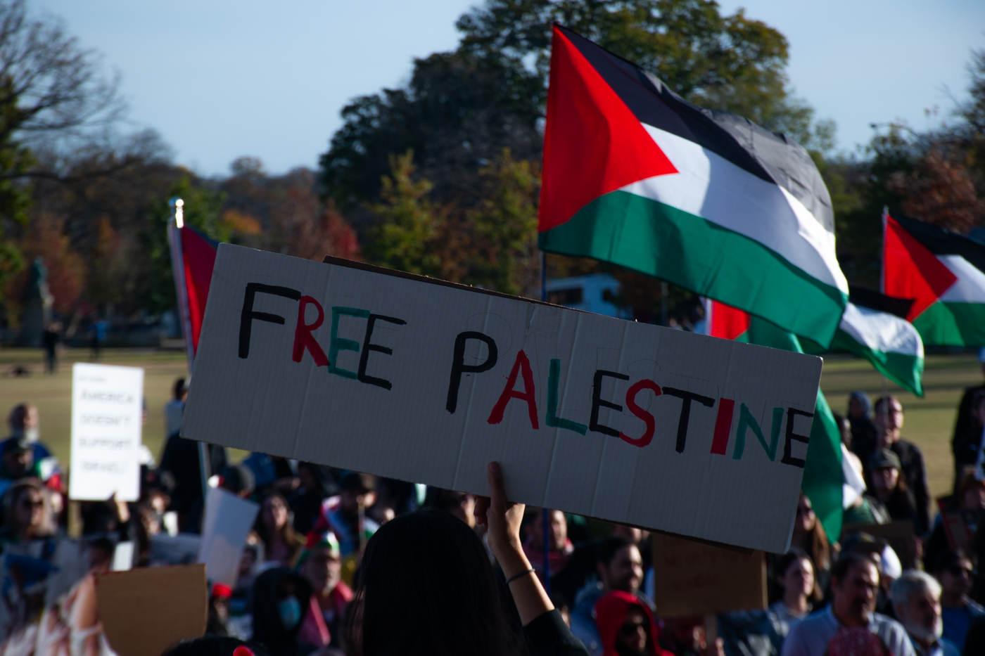 Protesters call for ceasefire in Middle East at Centennial Park - The ...