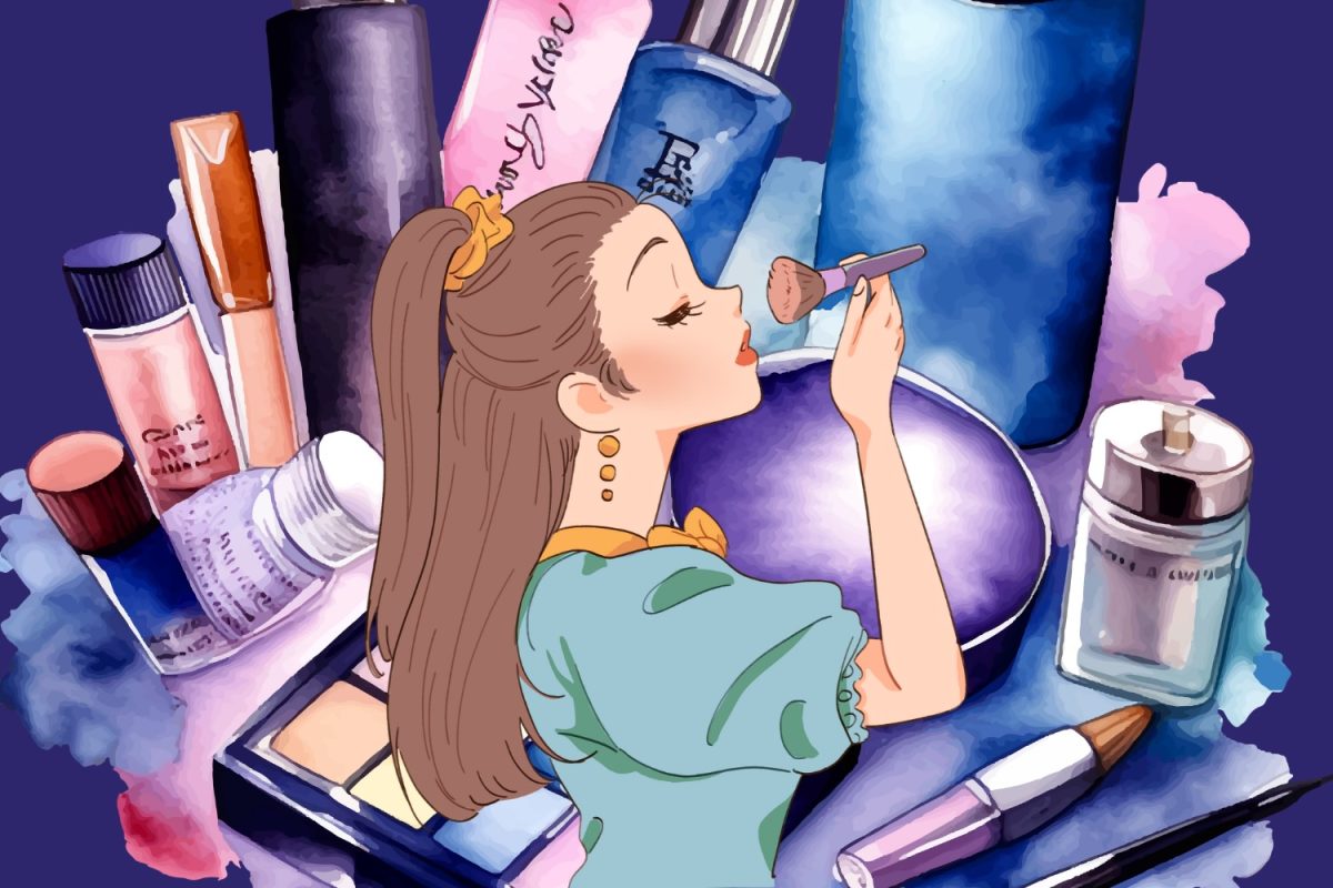 Graphic of a girl putting on makeup. (Hustler Multimedia/Zarrin Zahid) 
