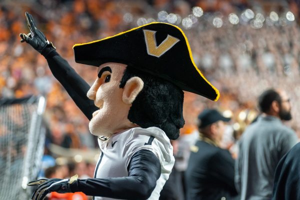 Vanderbilts mascot supporting the Commodores, as photographed on Nov. 25, 2023. (Hustler Multimedia/Barrie Barto)