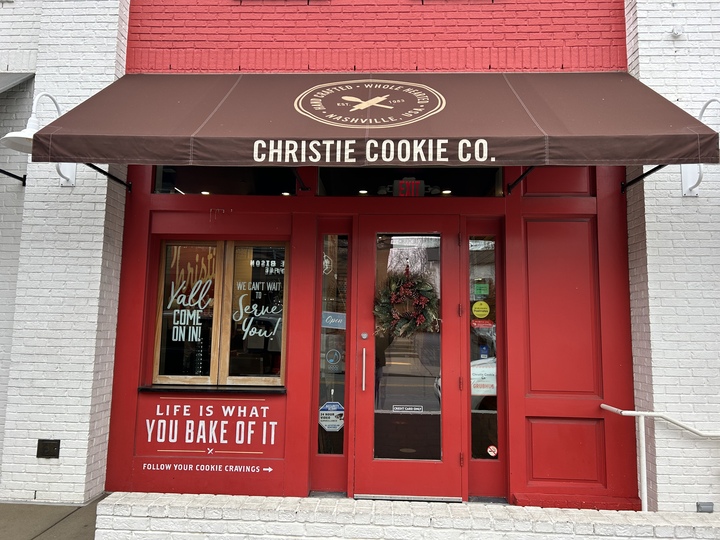 The storefront of Christie Cookie Co., as captured Dec. 3, 2023. (Hustler Multimedia/Charlie Pagan)