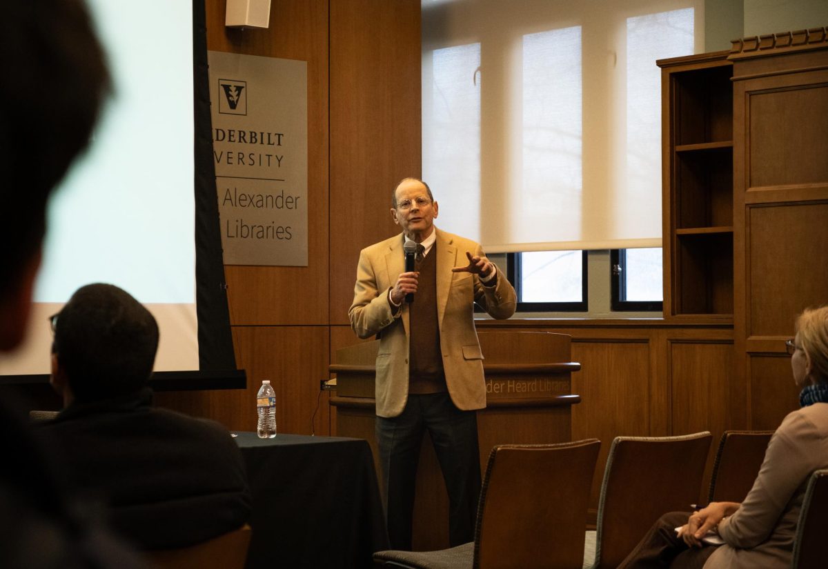 Jonathan Rauch speaks at a Dialogue Vanderbilt event, as photographed on Jan. 22, 2024. (Hustler Multimedia/Nafees-ul Haque)