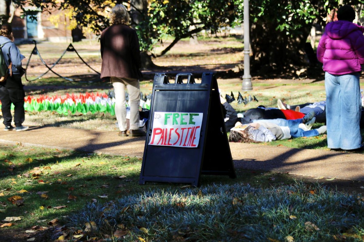 A Dec. 7 “die-in” on campus in support of Palestine (Hustler Multimedia/Barrie Barto).