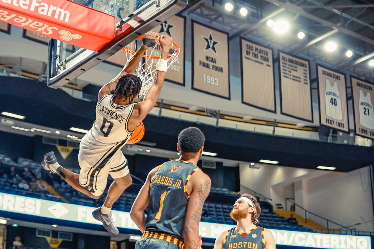 Tyrin Lawrence dunks during their game against Boston College, as photographed on Nov. 29, 2023. (Hustler Multimedia/Josh Rehders)