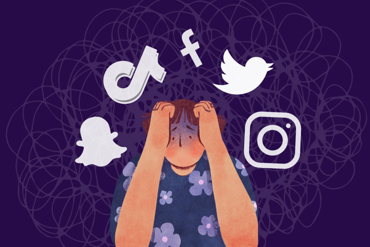 A person expressing distress about the multiple social media platforms and the information they contain ( Hustler Multimedia/Lexie Perez)