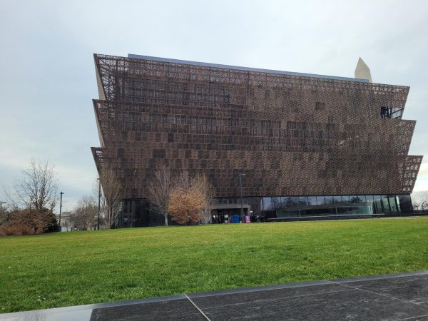 The National Museum of African American History and Culture located in Washington on a cloudy afternoon, as photographed on Jan. 4, 2024. (Hustler Multimedia/Lyton Mhlanga)