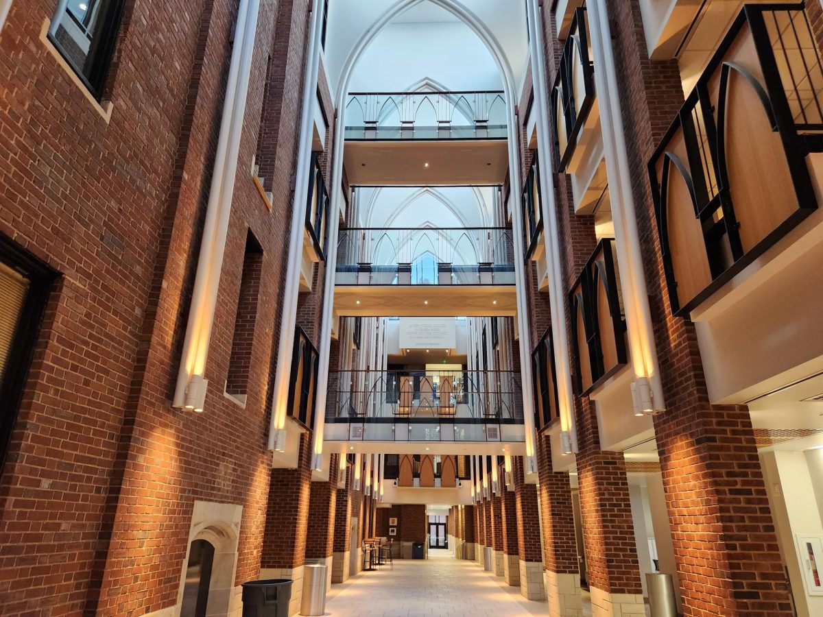 The inside of the Buttrick Hall atrium, as photographed on Oct. 29, 2023. (Hustler Multimedia/Alice Tang)