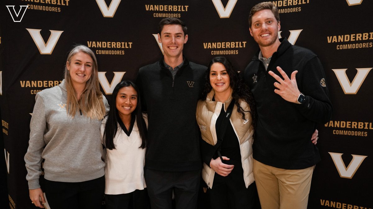 Vanderbilt Volleyball coaching staff gather for a photo on Nov. 2, 2023. (Vanderbilt Athletics)