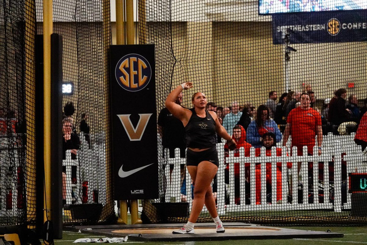 Giavonna Meeks placed third in the weight throw at the 2024 SEC Indoor Track and Field Championships. (Hustler Multimedia/Harmony Wang)