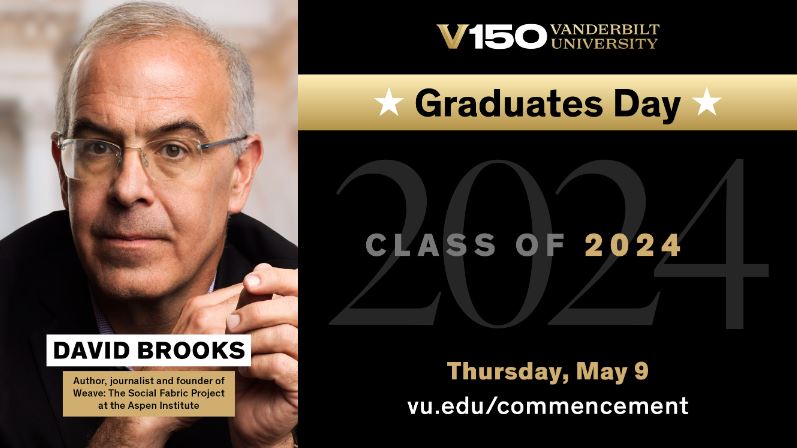 A screenshot of the MyVU announcement that Brooks will speak at Graduates Day, as captured on March 20, 2024. (Hustler Staff/Parker Smith)
