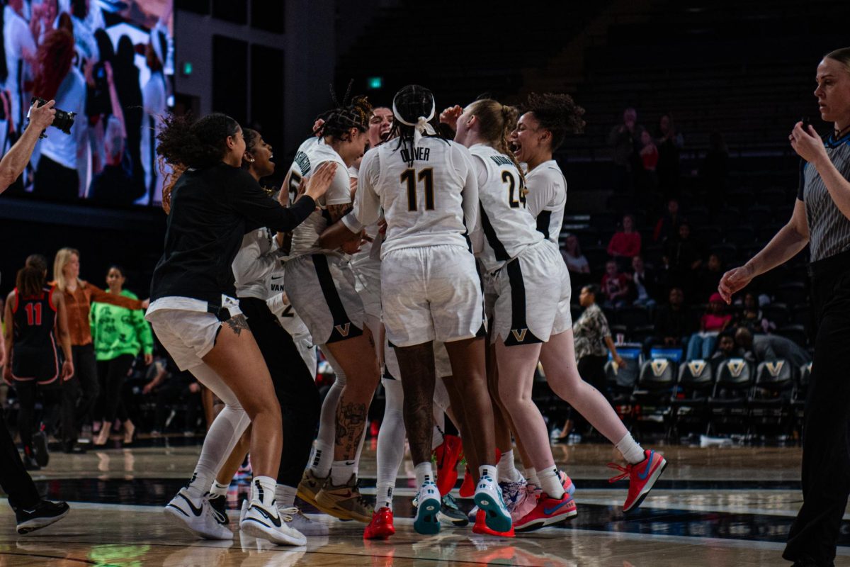 The team celebrates a win for their final home game of the season, as photographed on March 3, 2024. (Hustler Multimedia/Savannah Walske)