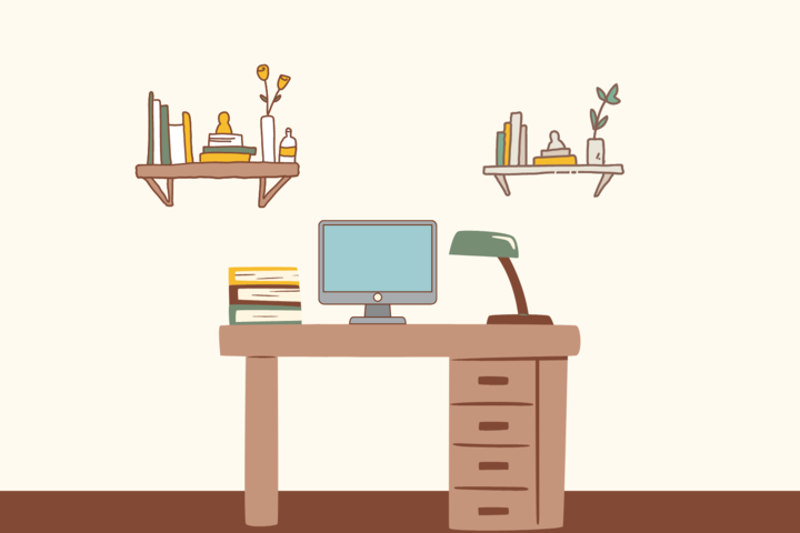 Graphic depicting various objects sitting in an organized manner on a desk. (Hustler Multimedia/Lexie Perez)