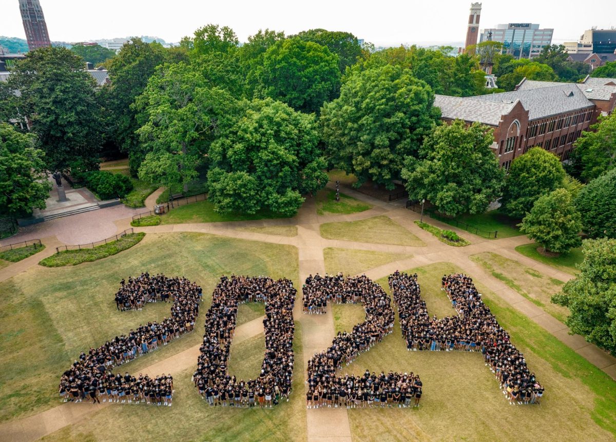 The Class of 2024s class photo, captured on Aug. 25, 2021. (Photo courtesy of Vanderbilt University)