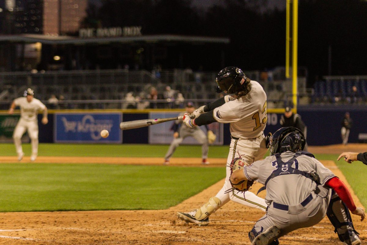 Jonathan Vastine swings at a pitch during Vanderbilts game against Belmont, as photographed on March 19, 2024. (Hustler Multimedia/Josh Rehders)