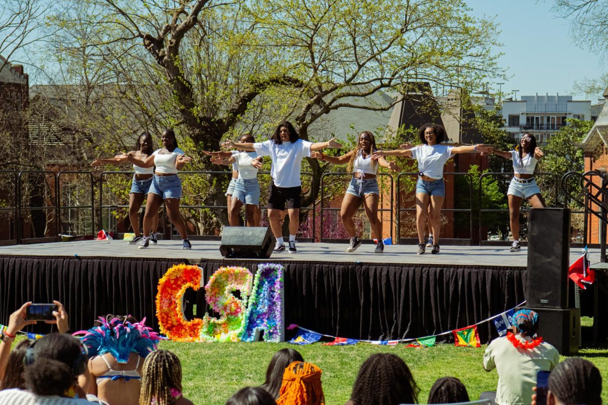 Nijala Amari dances on the stage of the Caribbean Students Associations Carnival, as captured on April 6, 2024. (Hustler Multimedia/Savannah Walske)