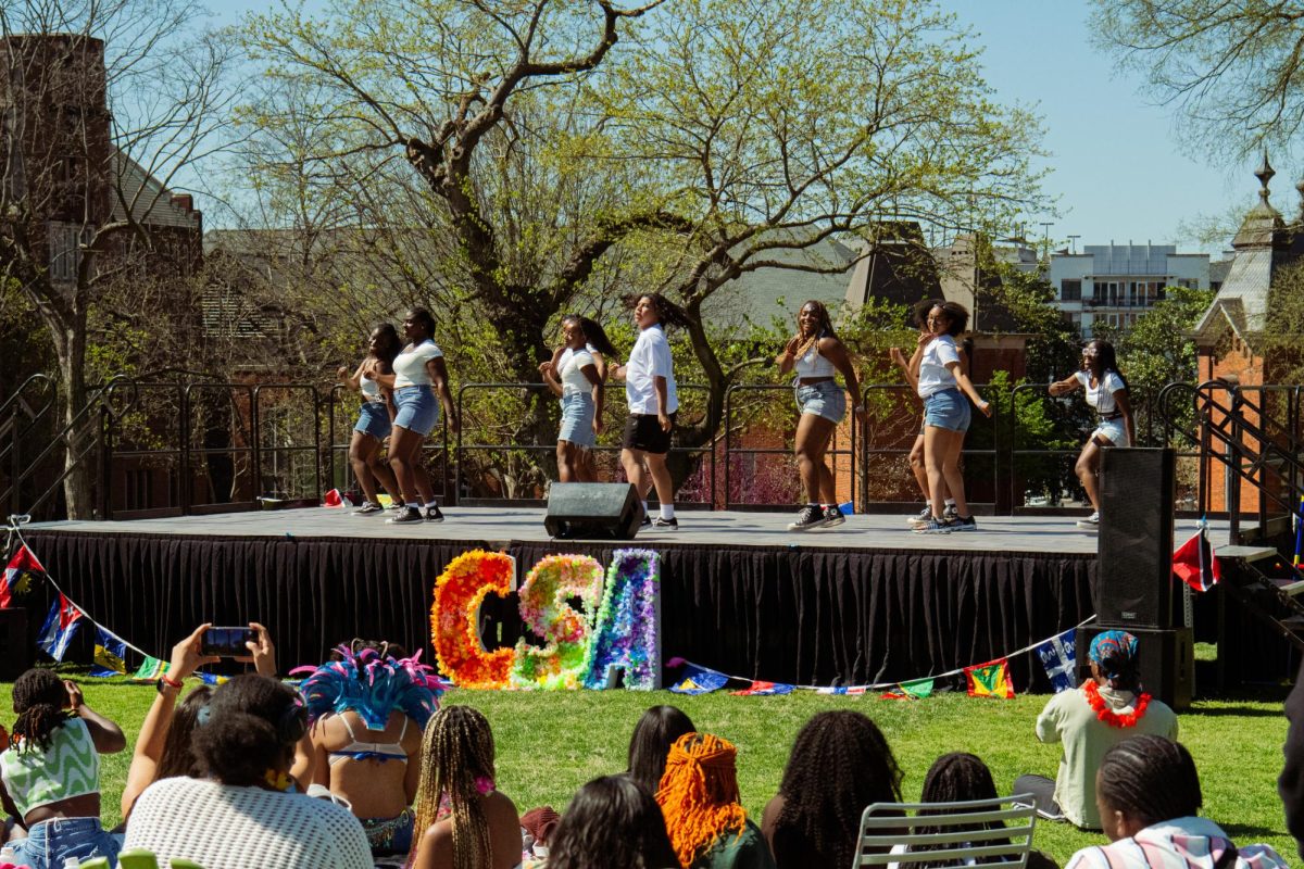 Nijala Amari dances onstage at the Caribbean Students Assocations Carnival, as captured on April 6, 2024. (Hustler Multimedia/Savannah Walske)