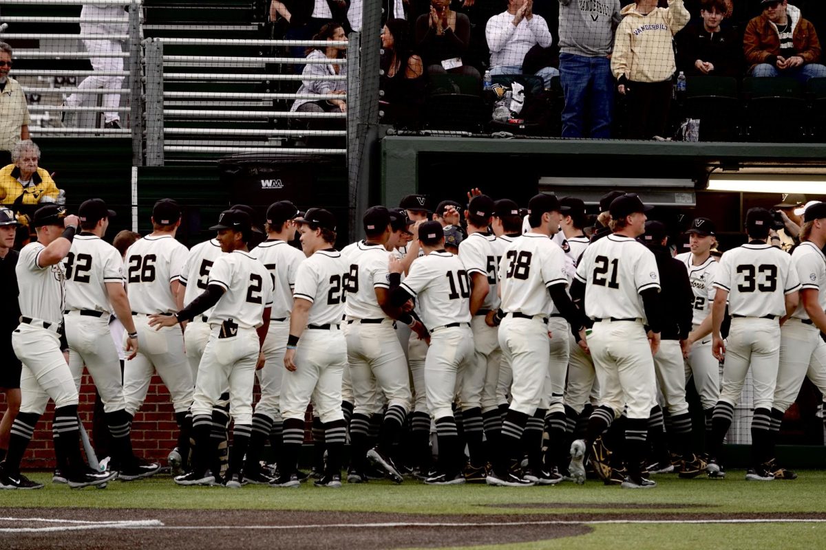 Vandyboys celebrating at the dugout, as photographed on March 29, 2023.(Hustler Multimedia/Chloe Pryor)