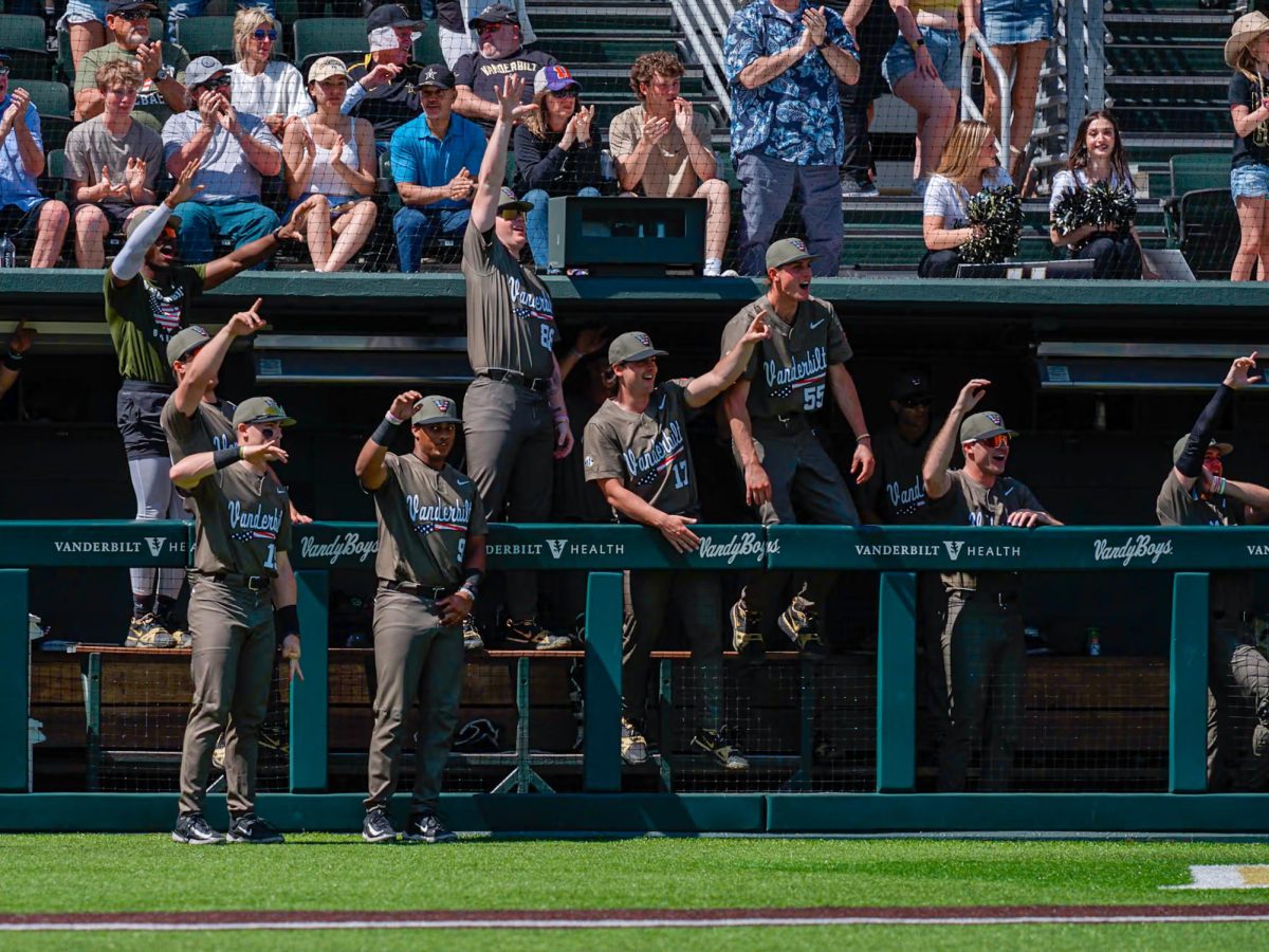 VandyBoys celebrate during their game against Missouri, as photographed on March 27, 2024. (Hustler Multimedia/Ophelia Lu)