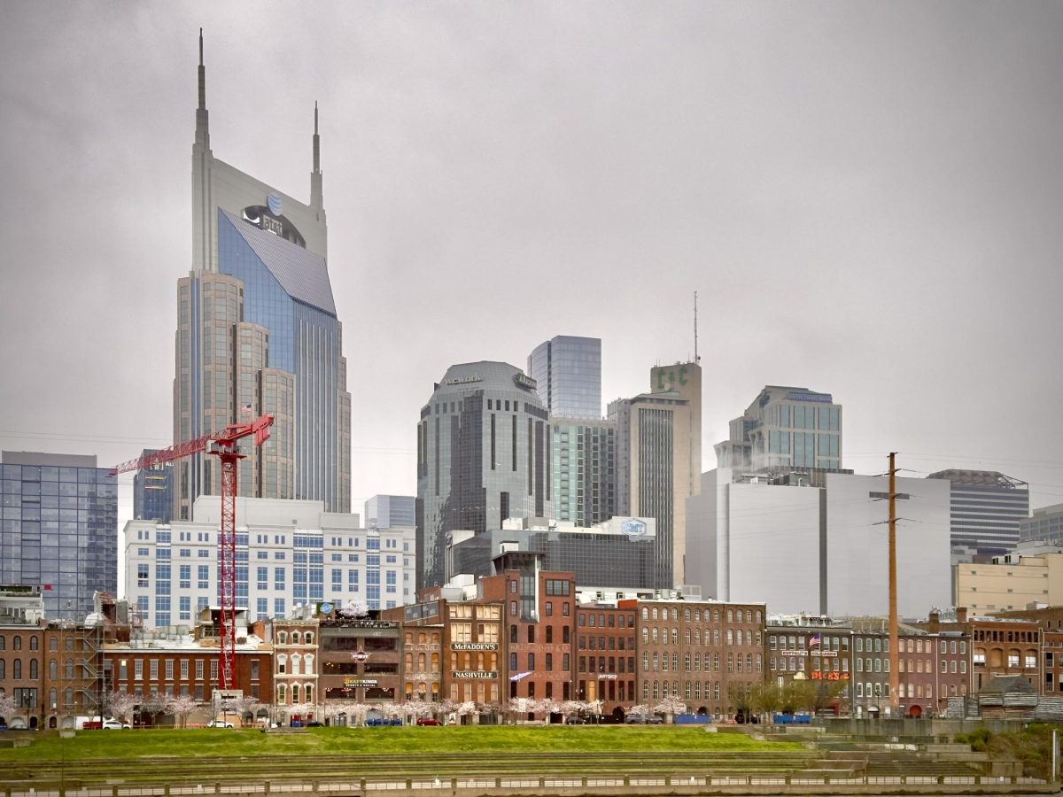 Skyscrapers and historical buildings in downtown Nashville, captured on March 15, 2024. (Hustler Multimedia/Royce Yang)