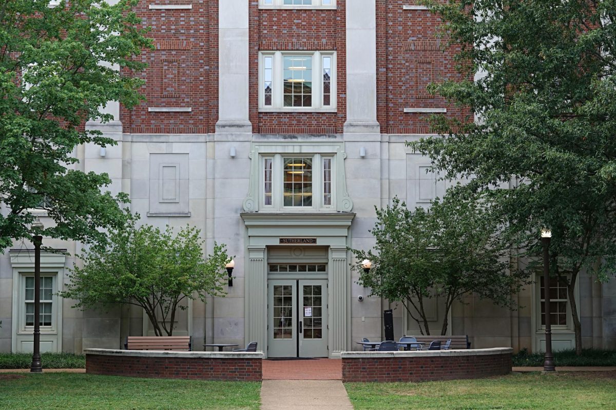 Sutherland House entrance, as photographed on Sept. 7, 2023. (Hustler Multimedia/Abby Hoelscher)