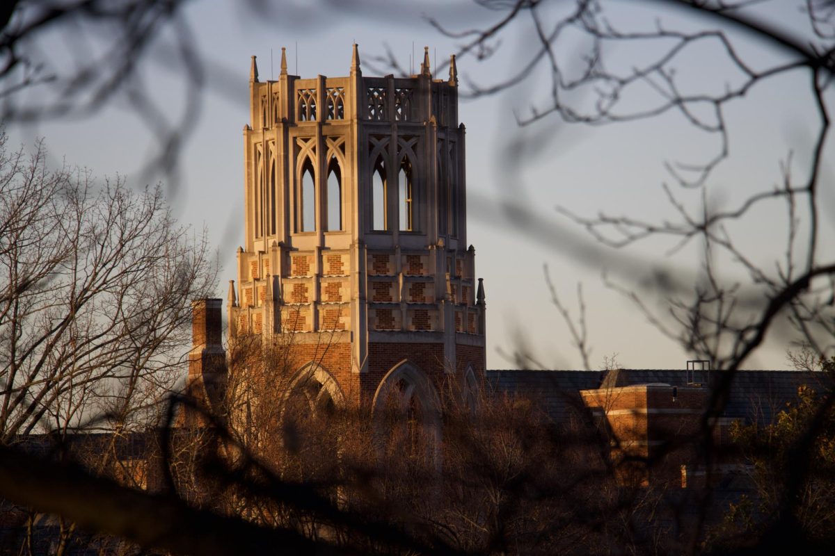 The EBI tower at golden hour, as photographed on Feb. 18, 2024. (Hustler Multimedia/Ava Aria)