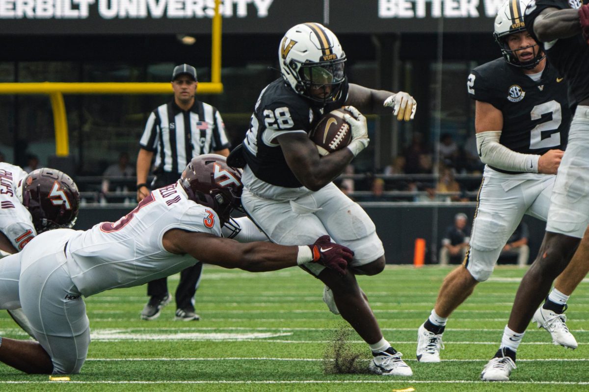 Sedrick Alexander cuts through a Virginia Tech defender, as photographed on Aug. 31, 2024. (Hustler Multimedia/Vince LIn)