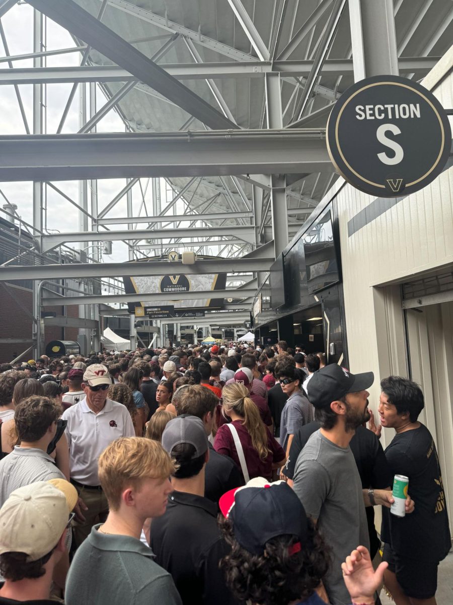 Outside of FirstBank Stadium's student section moments before the entrance was shut down, as photographed on Aug. 31,  2024. (Hustler Multimedia/Barrie Barto)