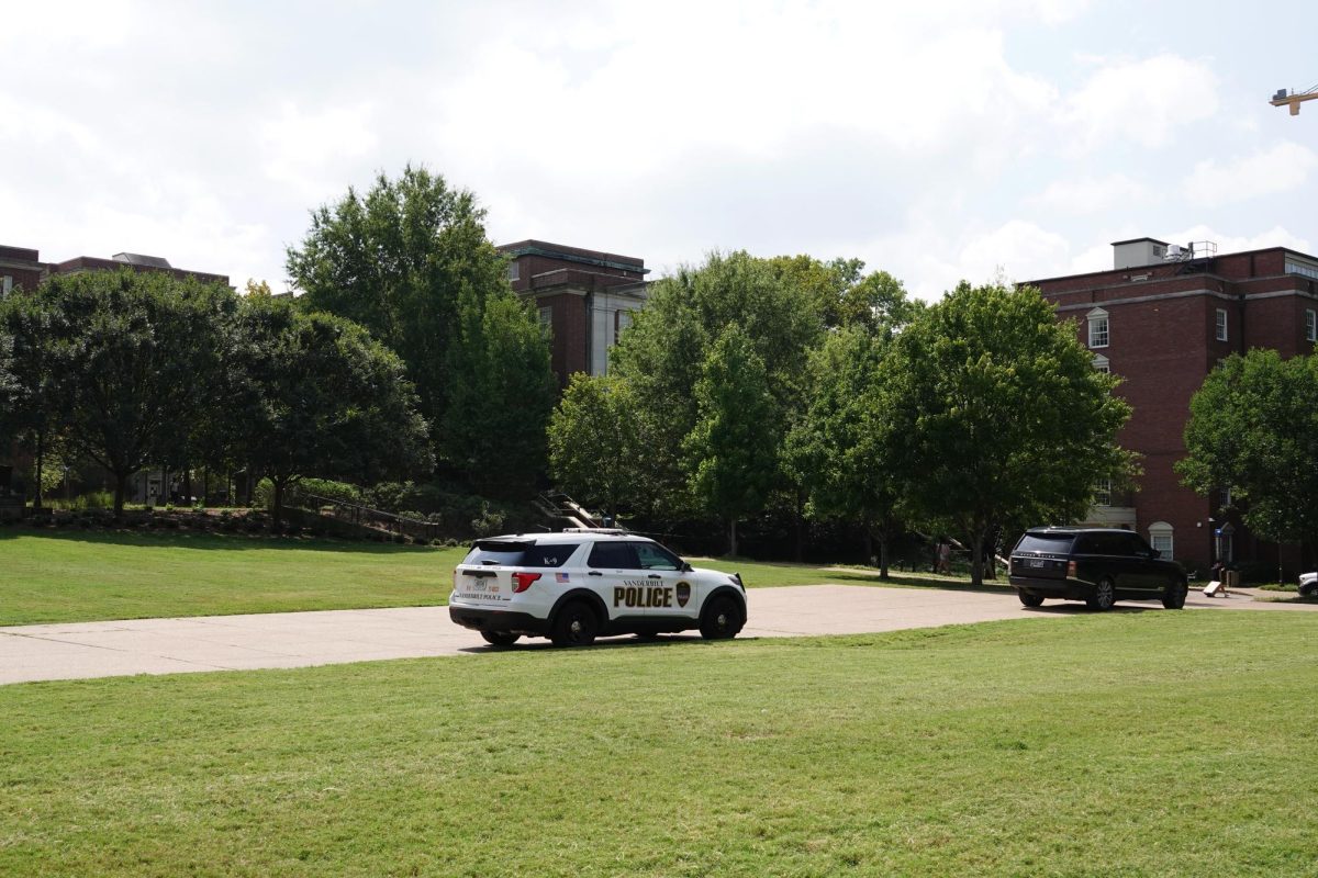  Vanderbilt University Police Department car parked outside Commons Center, as photographed on Sept. 7, 2023. (Hustler Multimedia/Abby Hoelscher)
