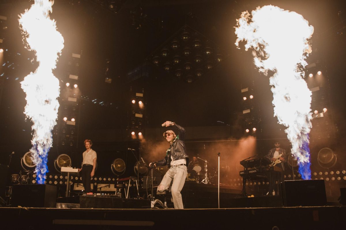 Cage the Elephant opens their set with flames, as photographed on Sept. 1, 2024. (Hustler Multimedia/Olivia Noell)
