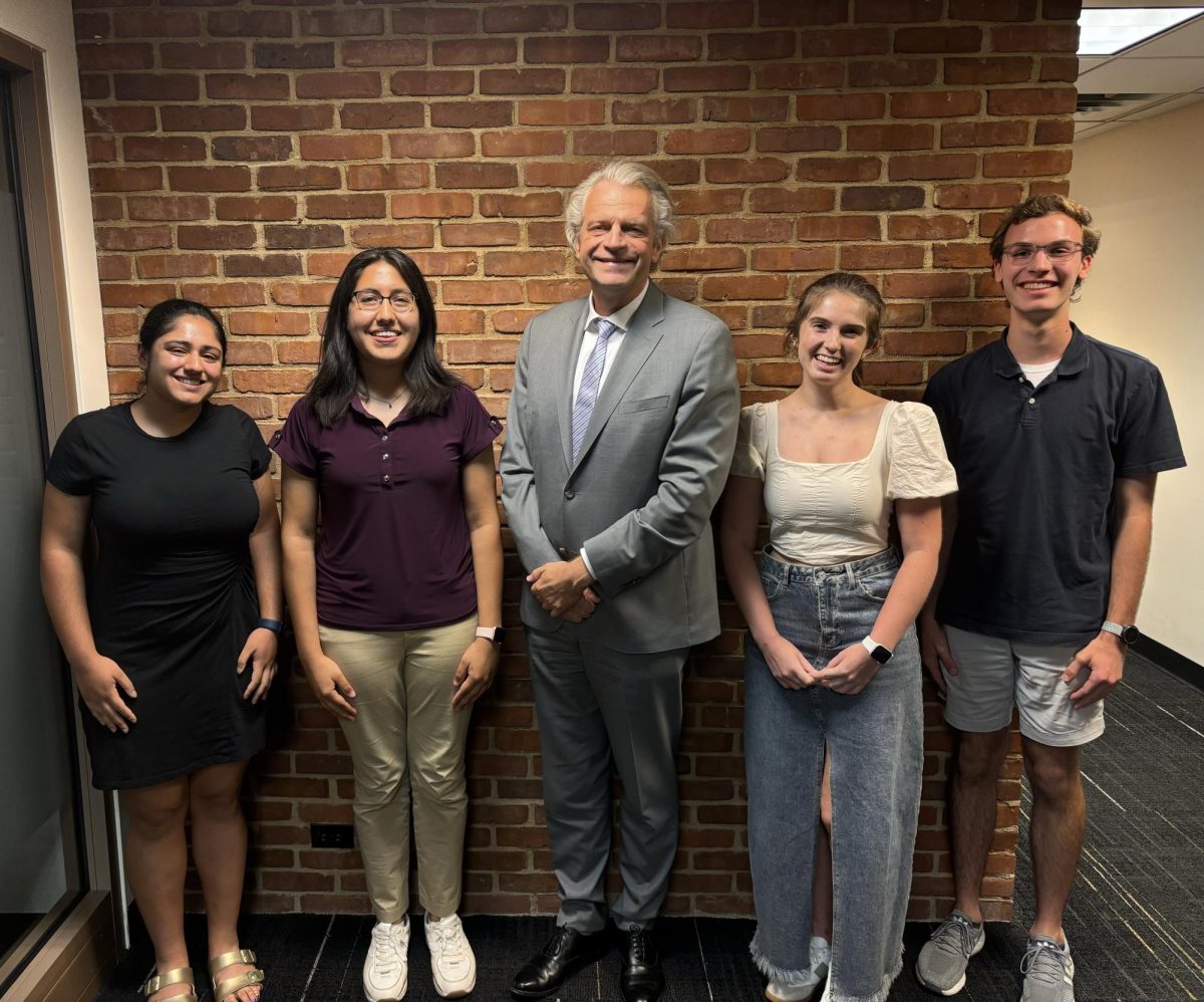 From left to right, Rhea Patney, Brina Ratangee, Chancellor Diermeier, Barrie Barto and Jacob Stoebner, as photographed on Sept. 20, 2024. (Photo courtesy of Damon Maida)