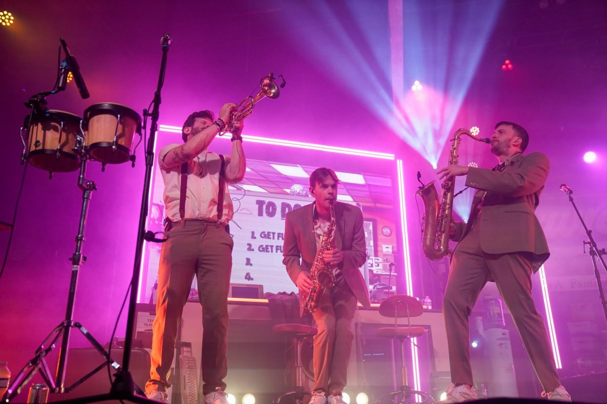 Lawrence’s brass section performs, as photographed on Sept. 24, 2024. (Hustler Multimedia/Lana English)