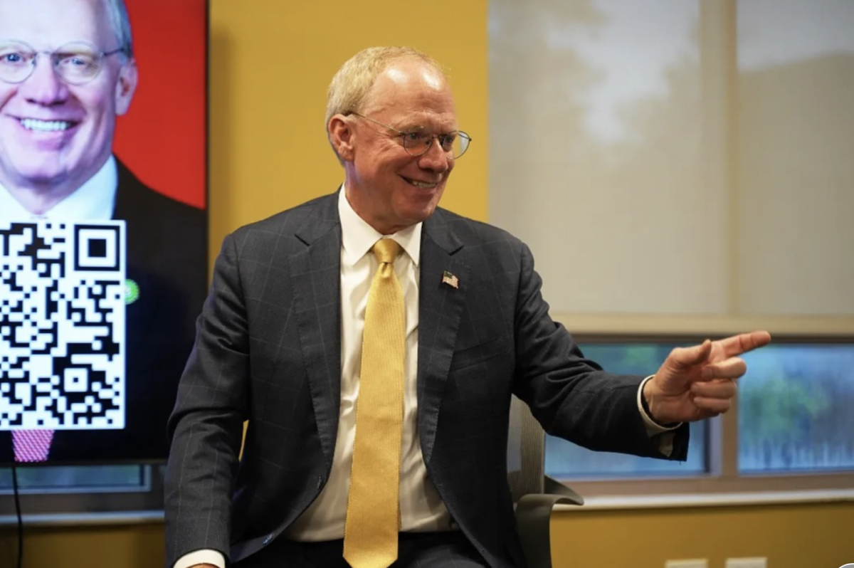 Representative John Rose, hosted by Vanderbilt College Republicans, speaks to attendees at Sarratt Student Center, as photographed on Sept. 4, 2024. (Photo courtesy of Vanderbilt College Republicans)
